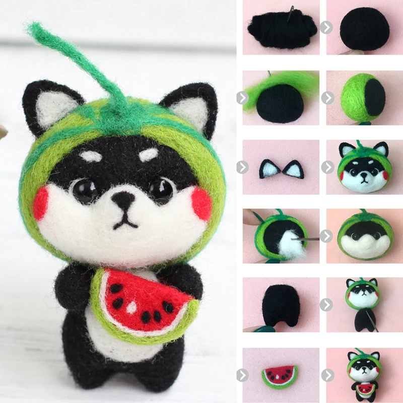Cut Stress DIY Felt Doll Kit Creative Handmade Basic Tool Santa Deer Phone Strap Foam Worktop crafts 11.5*8.5*3cm