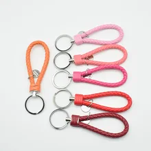 Полностью ручной работы, простой брелок с заплетенной тесьмой, женская кожаная веревка для волос, кулон, крутой автомобильный брелок, маленькие подарки, надписи