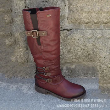

New 2020 High-top Knight Boots Winter New Products Women's Boots Fashion Zipper Warm Snow Boots Large Size 43