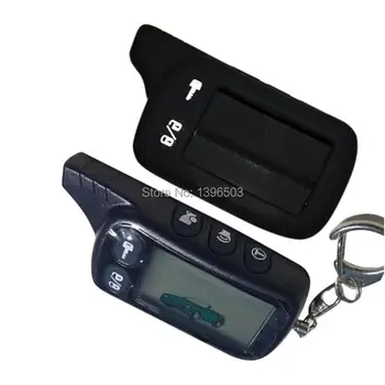 

10PCS TZ-9010 LCD Remote Control Key +Silicone Case for 10 PCS Russian Tz9010 two way car alarm system Tomahawk Tz-9010 Keychain