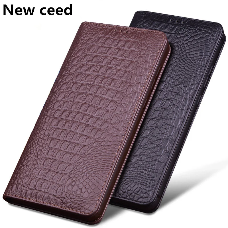 

Luxury Natural Leather Magnetic Phone Bag Case For Sony Xperia 5/Sony Xperia 1 Flip Covers Holster Coque Standing Funda Hoes