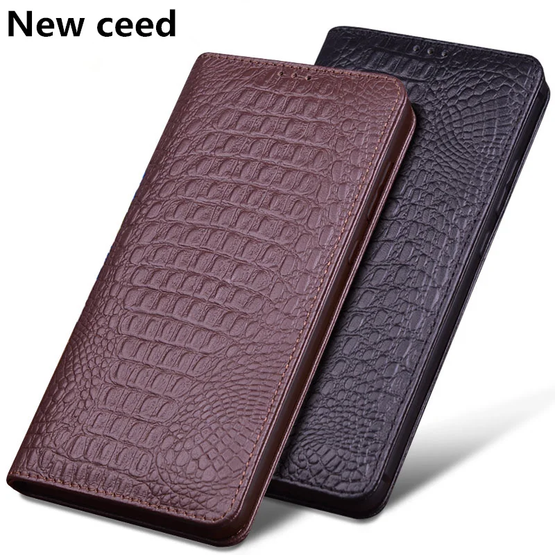  Luxury Natural Leather Magnetic Phone Bag Cases For Apple iPhone 8 Plus/iPhone 8 Flip Covers Holste