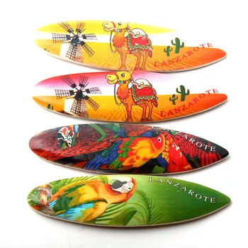 

Lanzarote Parrot Camel MDF Surfboard Refrigerator Fridge Magnet Home Decoration Craft Souvenir Collection NEW