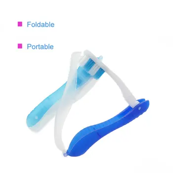

Portable Foldable Travel Toothbrush For Outdoor Hiking Camping Cleaning Tool With Protective Cover Random Color