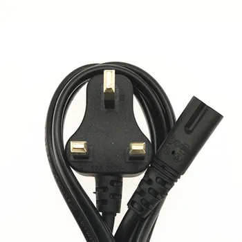 

150pcs 3 Prong UK Power Cord C7 Figure 8 Main Power Supply Cable 1.2m 4ft For AC Adapter Battery Chargers PSP 4 Radio CD Play