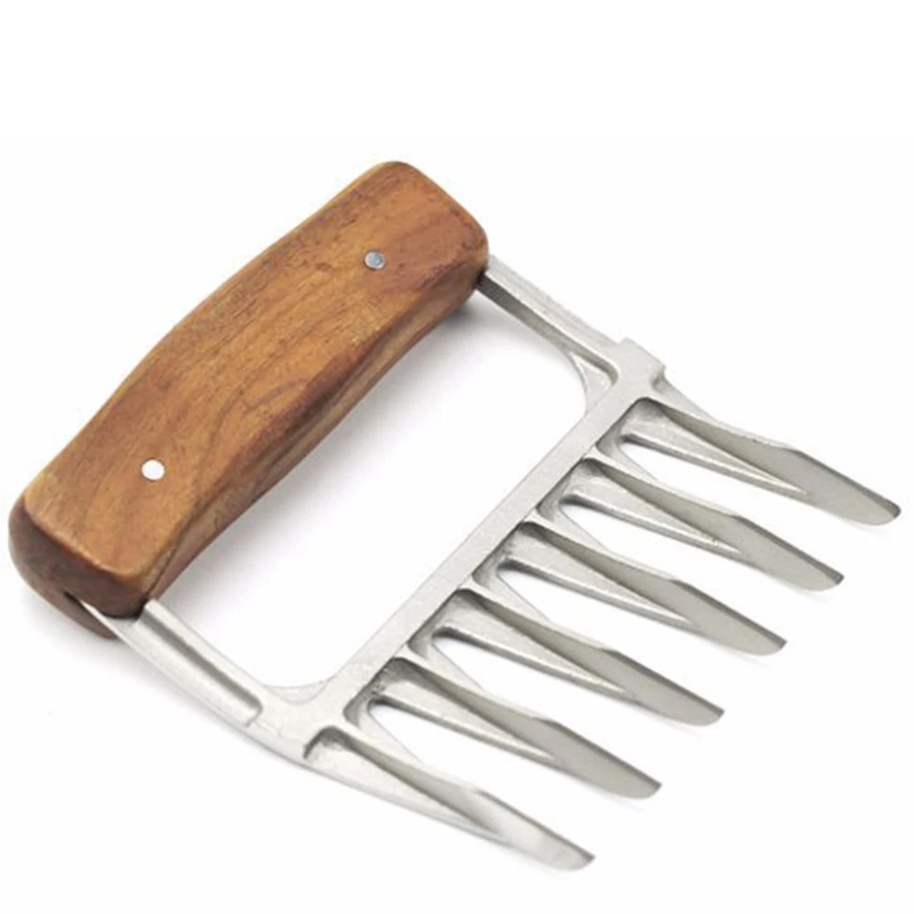 2Pcs BBQ Meat Claw Meat Handler Bear Metal Claw BBQ Beef Shredding Pulling Fork Safe Cooking Tool With Anti skid Handle