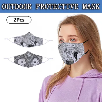 

Fashion Print Adult Men Women Face Covering Reusable Washable Breathable Oft Ma$k 2pc Caovers For Face Healthcare Topmask