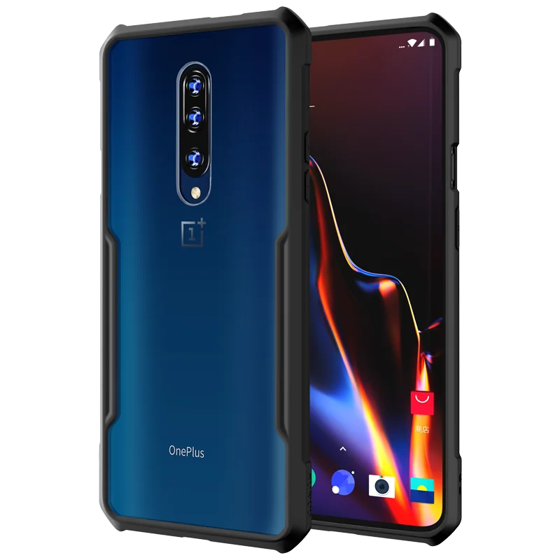 Для Oneplus 7 Pro Чехол Shookproof прозрачный Xundd защитный чехол подушка безопасности Бампер чехол кольцо Kictick для 1+ 7 Pro крышка - Цвет: Black