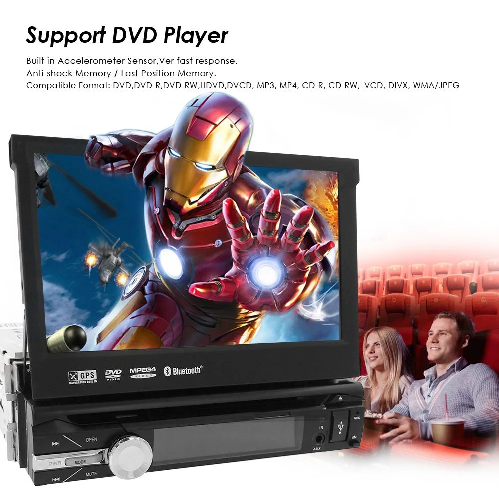 Cheap Universel 1 din 7‘’Android 9.0 Quad Core  DVD  GPS navigation 2GB RAM  32GB ROM Support Wifi,OBD2,DAB,DVR,Free camera,map 11