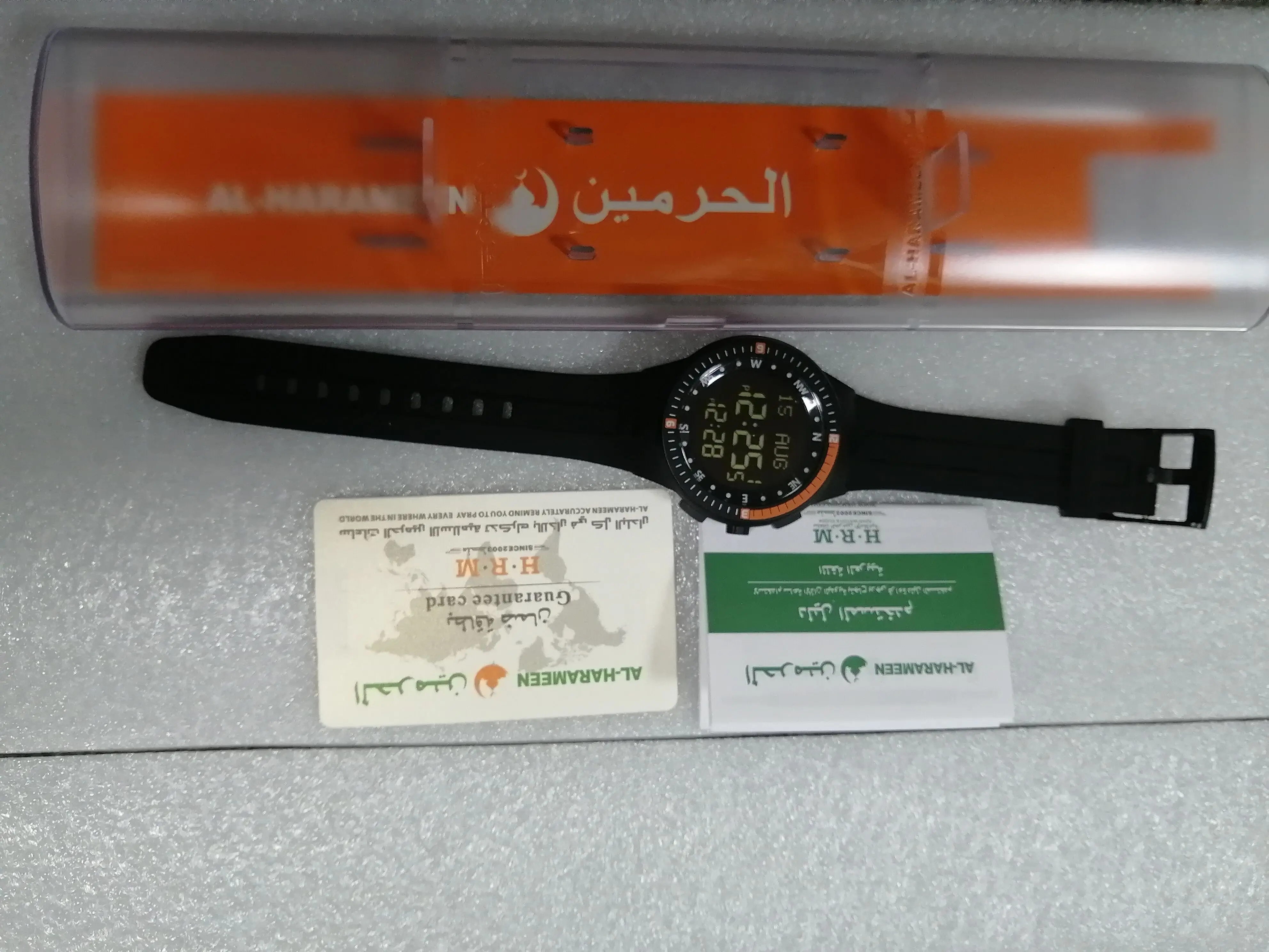 AL Harameen часы Azan для всех мусульманских молитв с компасом Qibla 6505 Alfajr 32 мм