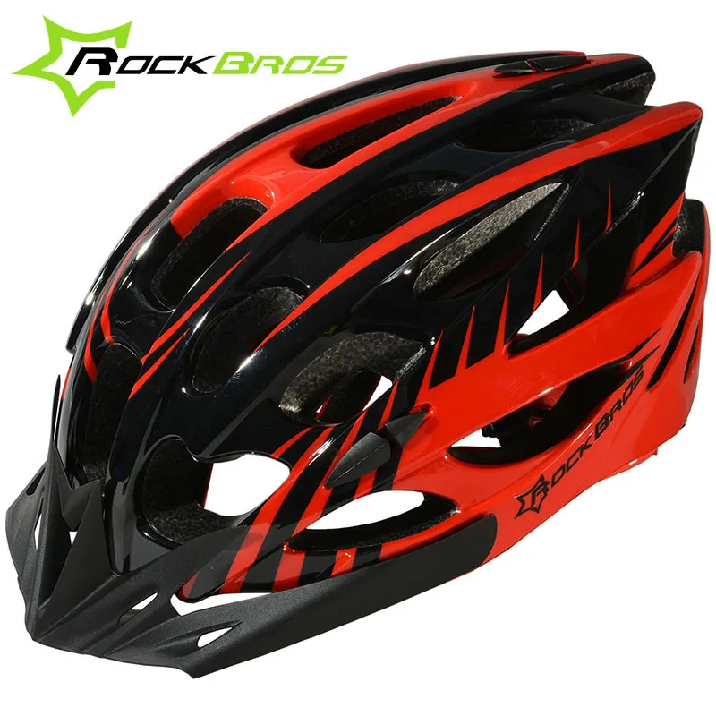 ROCKBROS Сверхлегкий защитный велосипедный шлем профессиональный MTB велосипедный шлем Bicicleta Capacete Ciclismo Para Bicicleta - Цвет: Black Red
