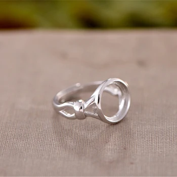 

Joanlyn Ring Blank (11x11mm Round Blank) Adjustable Ring Setting Long-Lasting White Gold Plated 925 Silver Ring Base R431B