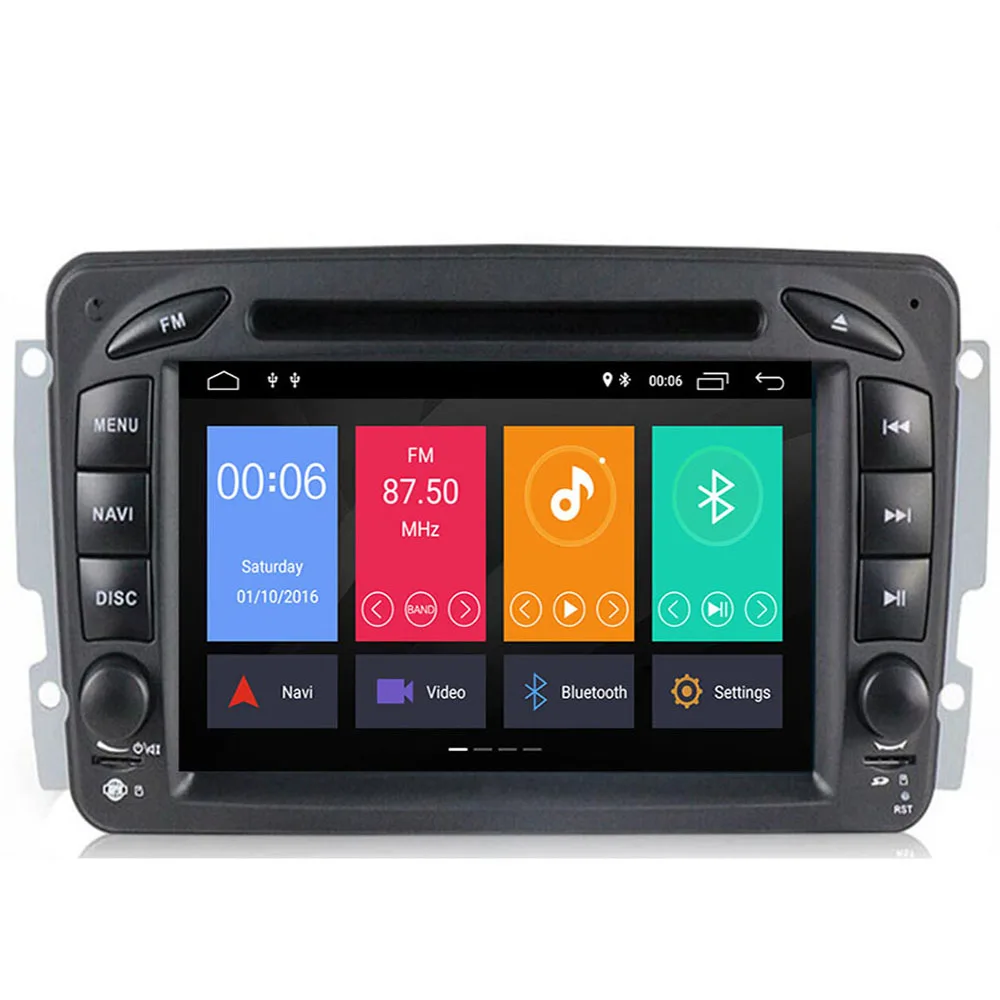 Excellent 4+64G Android 9.0 In Dash Car Stereo Redio DVD Player for Mercedes/Benz/W209/W203/M/ML/W163/Viano/W639/Vito GPS Navigation Unit 4