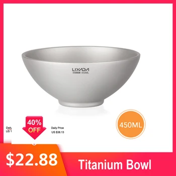

Lixada Camping Bowl 250ml/450ml Titanium Double Wall Dinner Bowl Camping Tableware for Home Outdoor Backpacking Picnic