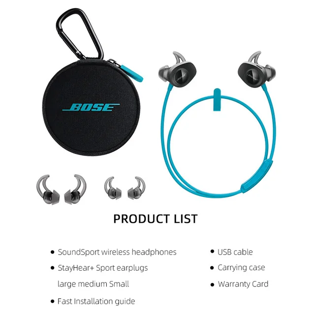 Bose SoundSport Wireless Bluetooth Earphones Sports Earbuds Waterproof Headphones Sweatproof Headset with Mic for iPhone Android 6