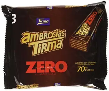 

Ambrosías ZERO con relleno recubiertas de chocolate sin azúcares añadidos con edulcorantes - 16 Unidades x 64.5 gr