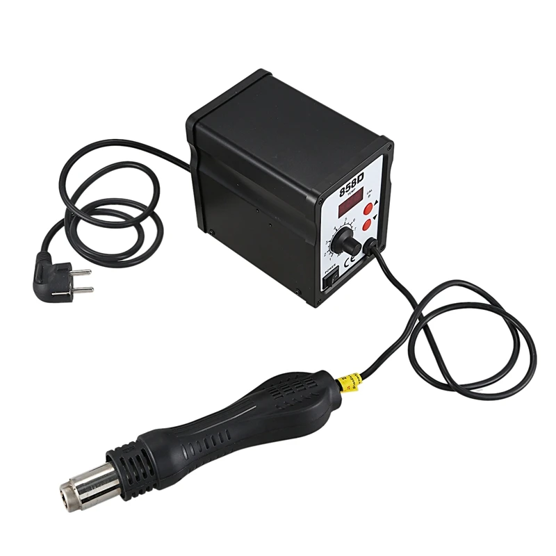 

Hot Hot Air Gun Desoldering Soldering Rework SMD Station 3 Nozzles For Yihua 858D