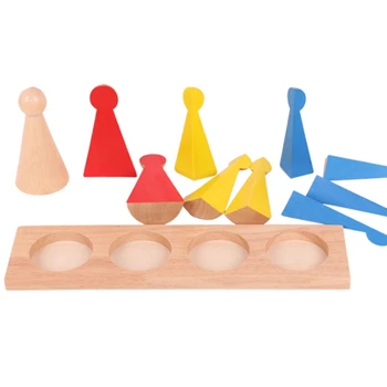 

De-ntal House Material Wooden Toys Fraction Skittles Tray of Fractions Small Size Preschool Teaching