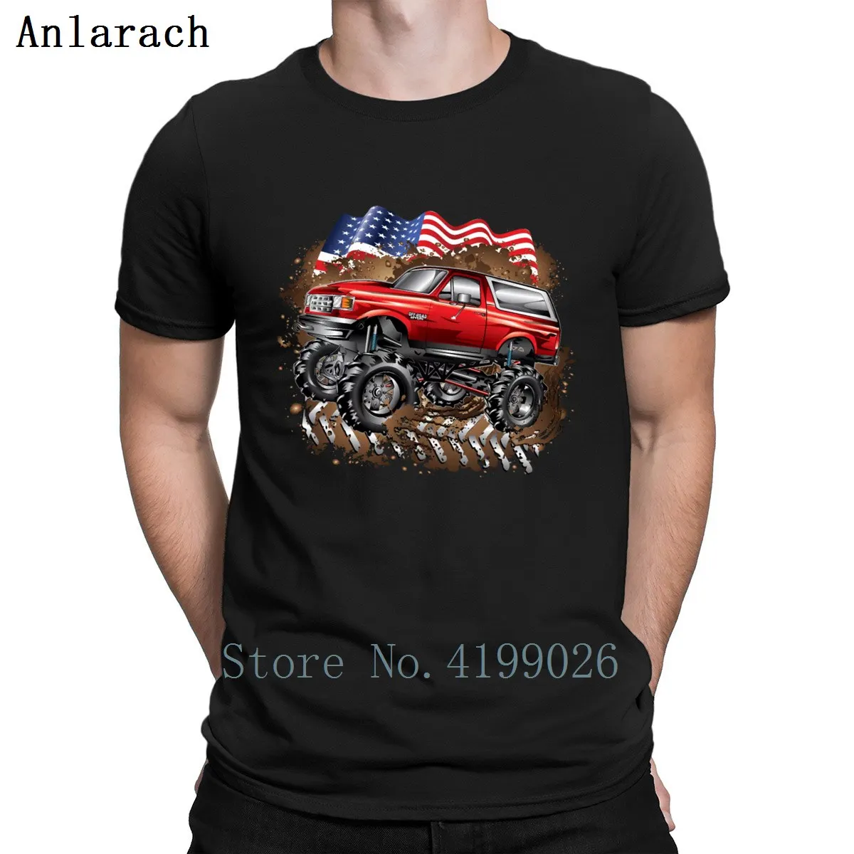 Print Mud Truck Forde Bronco Tshirt New Arrival Male Tee Tops Sunlight Designing Vintage Stylish O-Neck t shirt men graphic