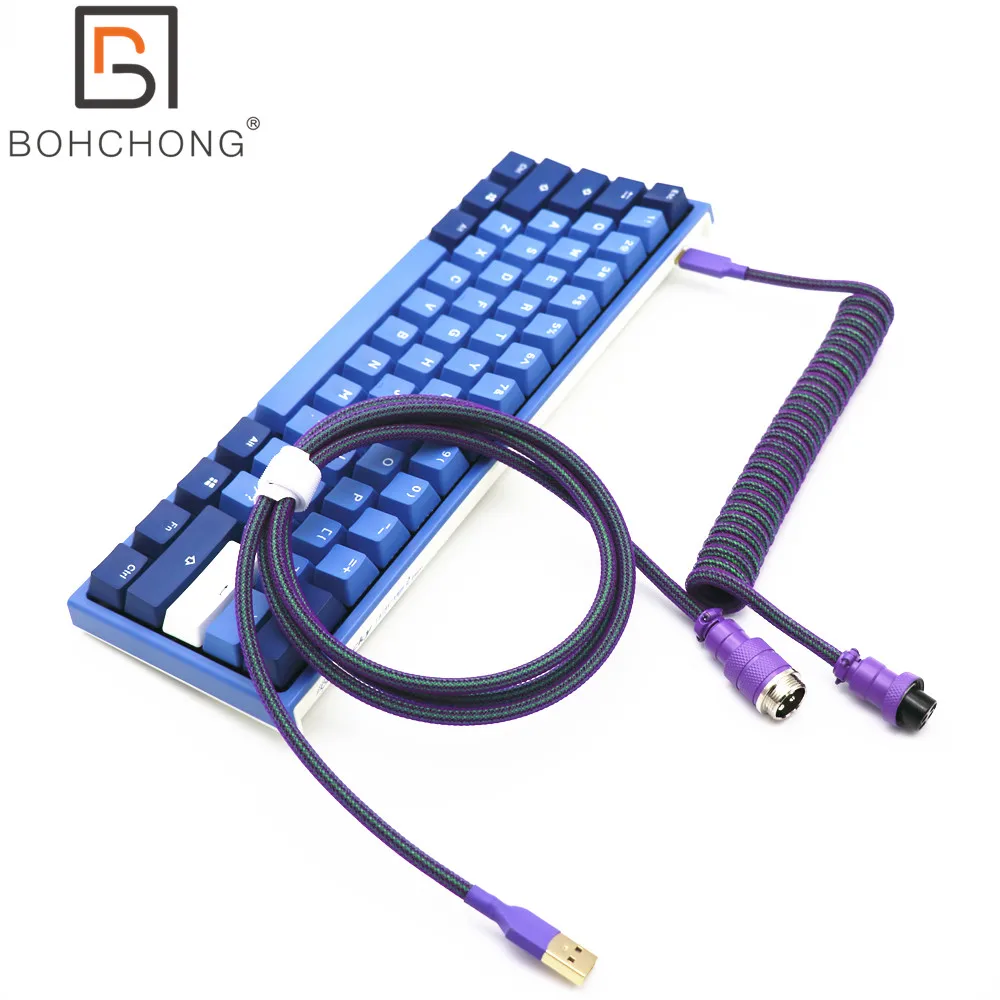 

Z Custom Thicker Spiral OD 25MM Coil Keyboard USB Type C Coiled Cable Z Double Sleeved Mini Micro Colorful GX16 Aviator Cable