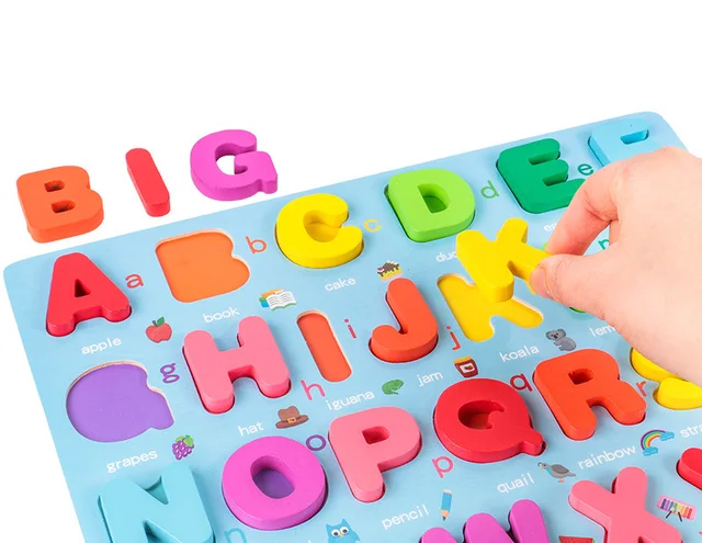 Kids 3D Wooden Puzzle Toys Colorful Number Letter Geometry Shape Cognition Grasp Board Early Learning Educational Montessori Toy 5