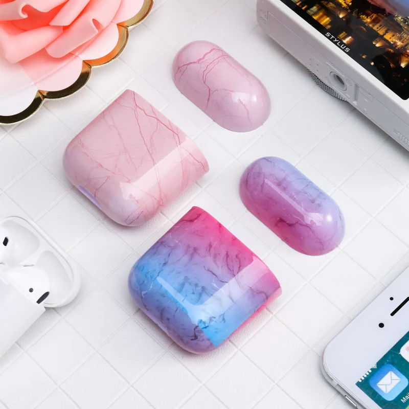 

Headphone Cases For Airpods Case Luxury Colorful Marble Pattern Hard Case Cover For AirPods 2 1 Protective Cover On Air Pods
