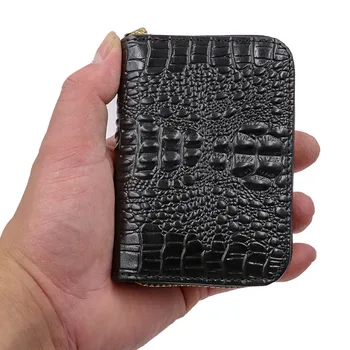 

Men Small Wallet Shourt Bank Credit Card Holder Male Leather Money Bags Coin Purse Compact Slim Blocked Zip Accordian Cards