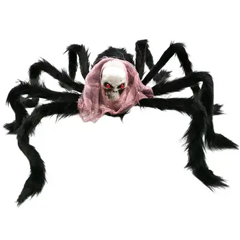 

Simulated Skull Plush Spider Halloween Plush Simulated Spider Model Toy Bar Party Props for Kids Adults