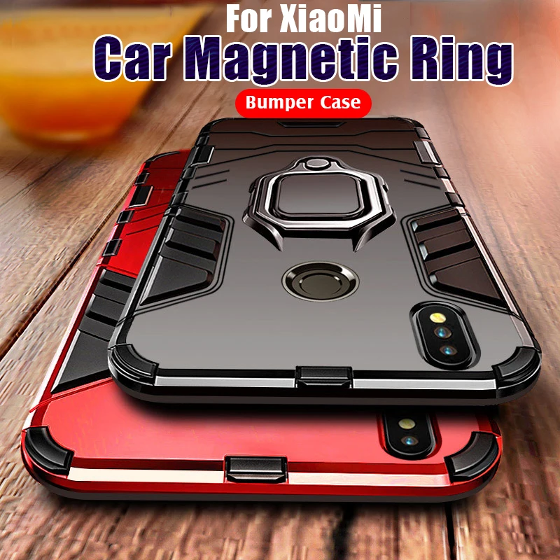

Luxury Magnet Metal Ring Silicone Case On The For Xiaomi Redmi Note 7 6 5 Pro Case For Redmi 6X A2 5X A1 7 shockproof Case Cover