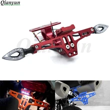 Универсальный CNC алюминиевый мотоцикл регулируемый угол номерной знак кронштейн для Suzuki TL1000R SV1000S GSXR1300 GSF1200 GSF1250 K4