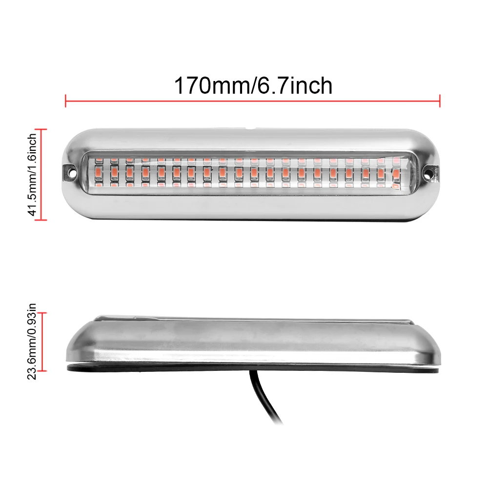 2x фиолетовый 2000LM 60LED водонепроницаемый Нержавеющая сталь отделка кольцо лодка подводный светильник прозрачные линзы понтон морской/лодка транца