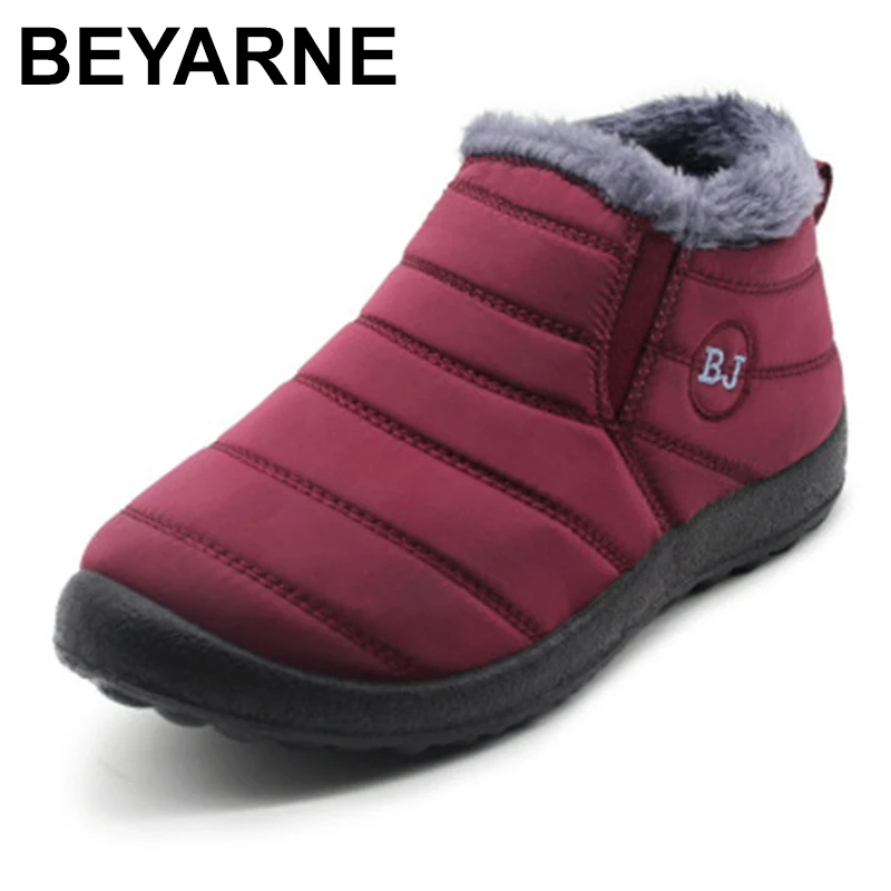 Женские зимние ботинки BEYARNE2019 водонепроницаемые для женщин Повседневная зимняя