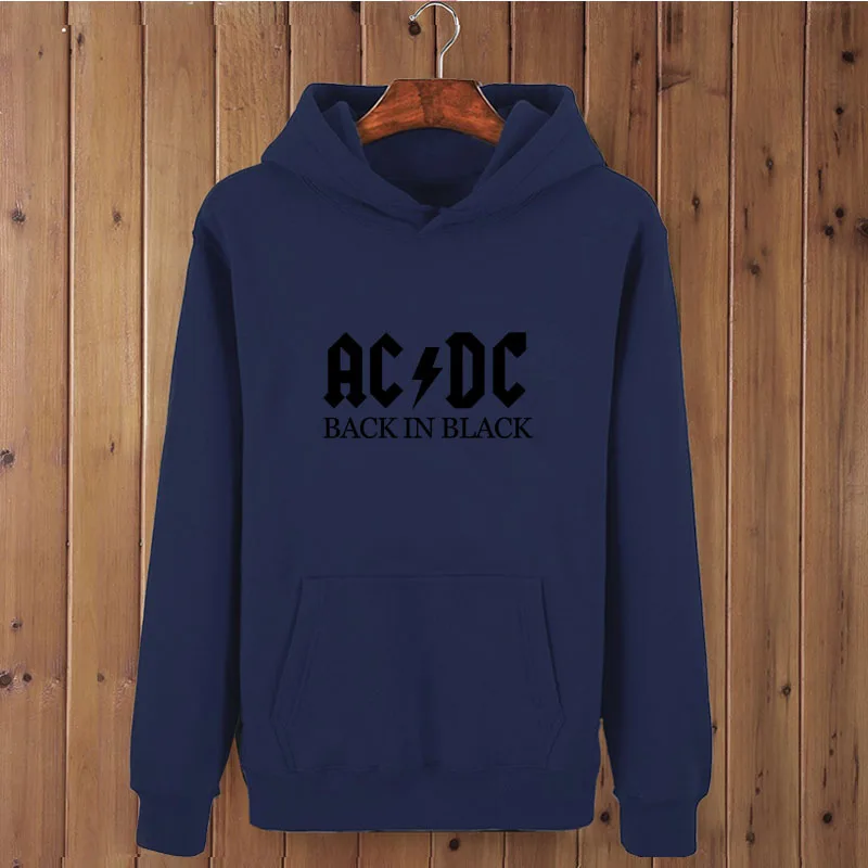 AC/DC Группа рок Харадзюку толстовки женские ACDC с буквенным принтом графические толстовки хип хоп Рэп Музыка длинный рукав Топ - Цвет: navy blue-B