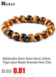 Noter Natural Matte Bracelet Stone Men 4mm 6mm 8mm 10mm 12mm Round Onyx Beaded Braslet Male Accessories Pulseira Husband Gift