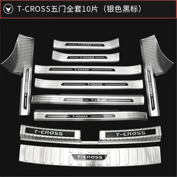

High quality stainless steel car Rear Bumper Protector Sill Scuff Plate/Door Sill for Volkswagen T-CROSS 2019 Car styling