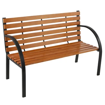 

Parks School Playground Outdoor Bench 3 People Seat Garden Bench Weather-resistant Garden Bench with Steel Frame