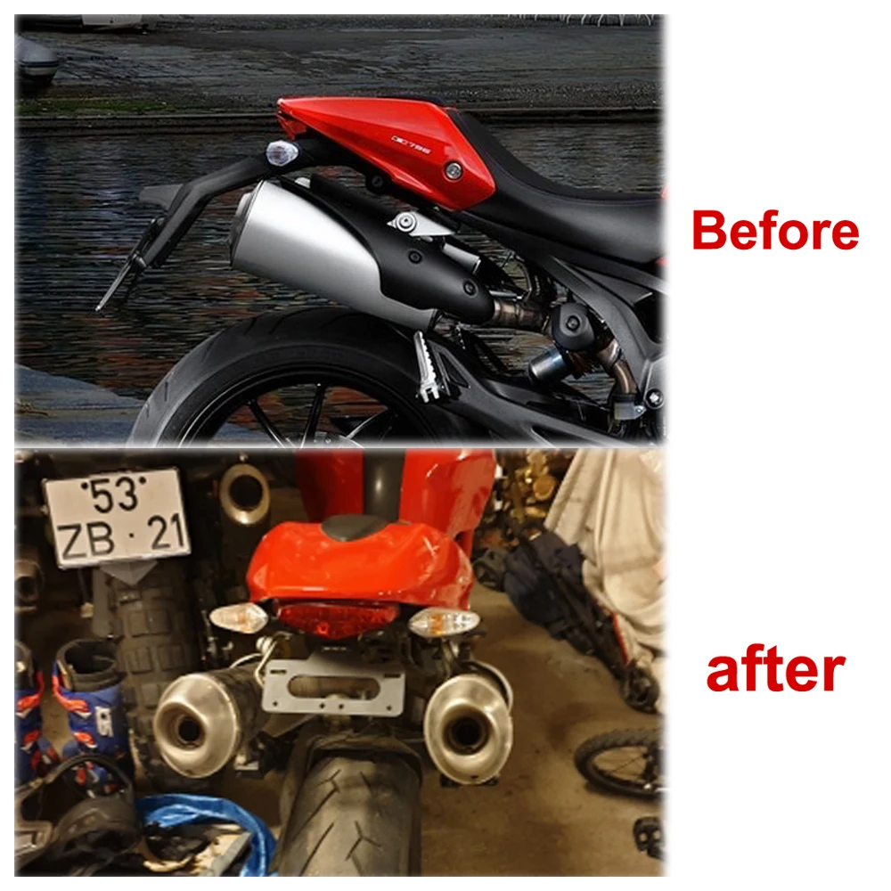 오토바이 번호판 프레임 홀더 브래킷 펜더 제거기, 두카티 몬스터 696 795 796(796 evo) 1100(1100 evo) 에 적합