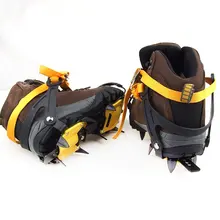 10-point Crampons Manganese Steel Climbing Gear Anti-Skid Snow Ice Climbing Shoe Grippers Crampon Traction Device Mountaineering