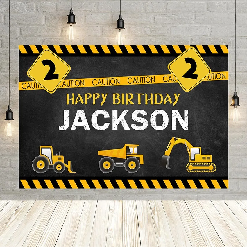 Avezano Photography Background Boy Birthday Party Excavator Under Construction Decor Photocall Backdrops For Photo Studio Banner,photo backdrop