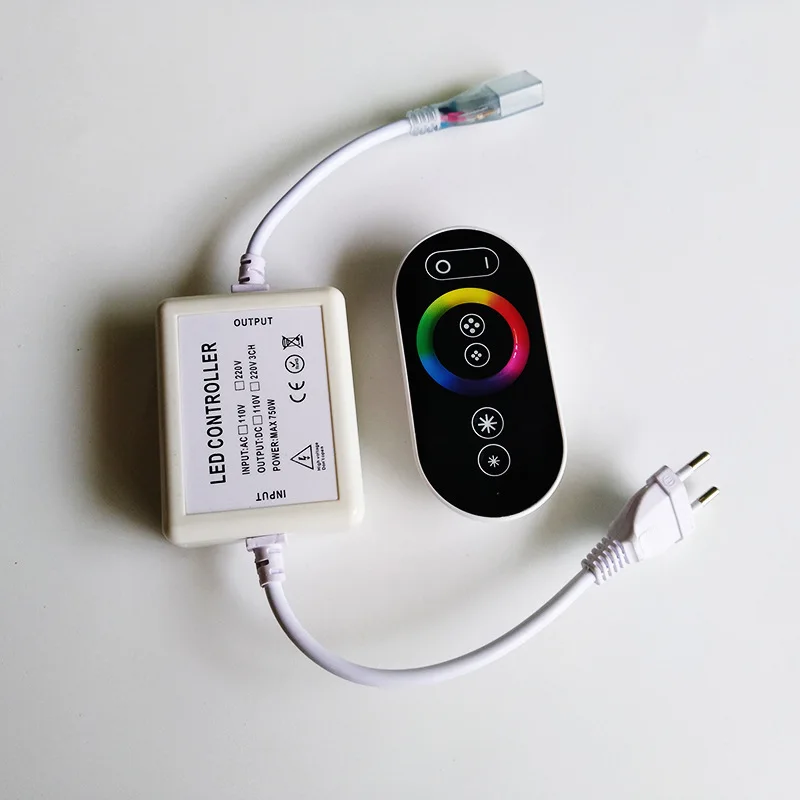 

High Pressure Touch Remote Control 5050 Light Strip Controller 110V220V Rainbow Tube 3528 Light Bars RGB Controller