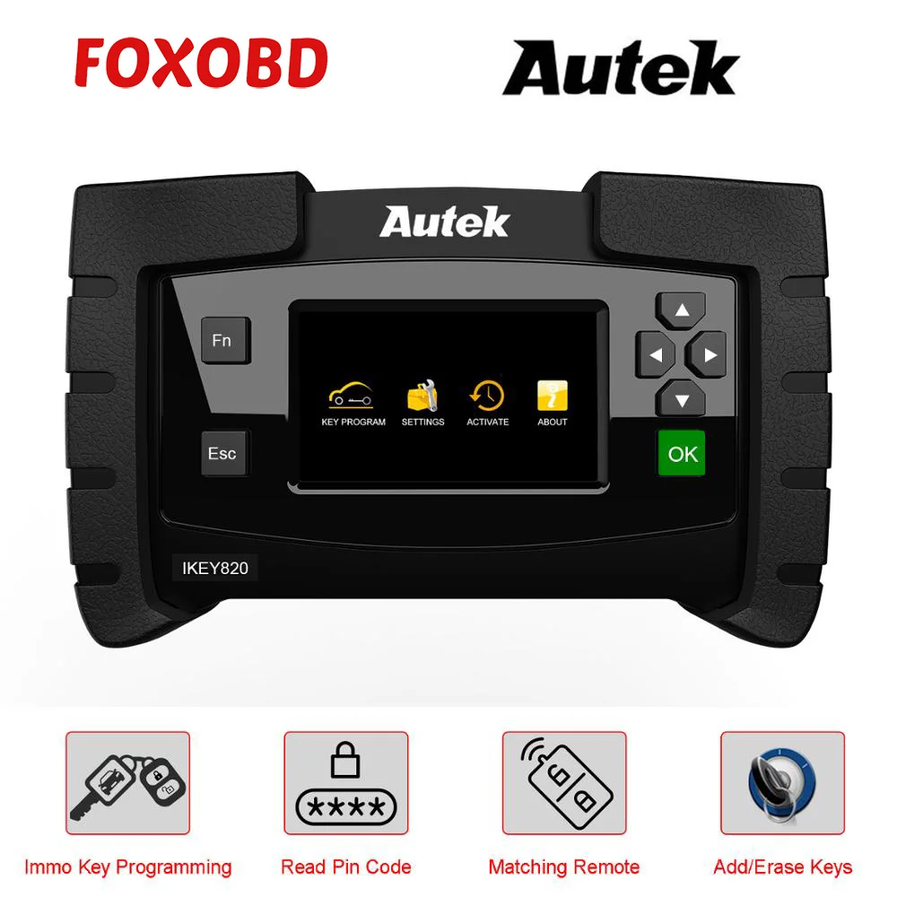 

Auto Professional Car Key programming AUTEK IKEY820 Tool IMMO Key Programmer Read PIN Code Key Matching Car Diagnostic Tool