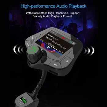 

Wireless Bluetooth Car FM Transmitter Kit 2.0”LCD Display TF MP3 Music Player Receiver Fast USB Charger Hand-free A2DP Radio