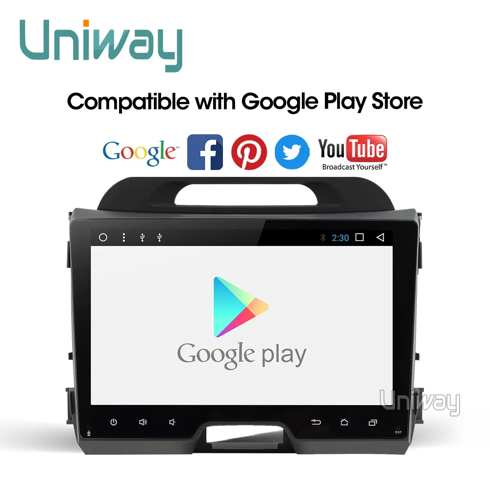 Uniway AZP9071 android 9,0 автомобильный dvd для kia sportage 2009 2011 2012 2013 автомобильный Радио gps навигация с рулевым колесом