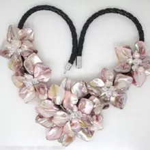 Ювелирные изделия, жемчужное ожерелье, горячая Распродажа, стиль> Красивая розовая жемчужная раковина, перламутровый цветок кулон n