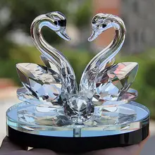 Creative Swan คริสตัลรูปแก้ว Paperweight เครื่องประดับคอลเลกชันตกแต่งห้องนั่งเล่นเดสก์ท็อปเครื่องประดับ...(China)