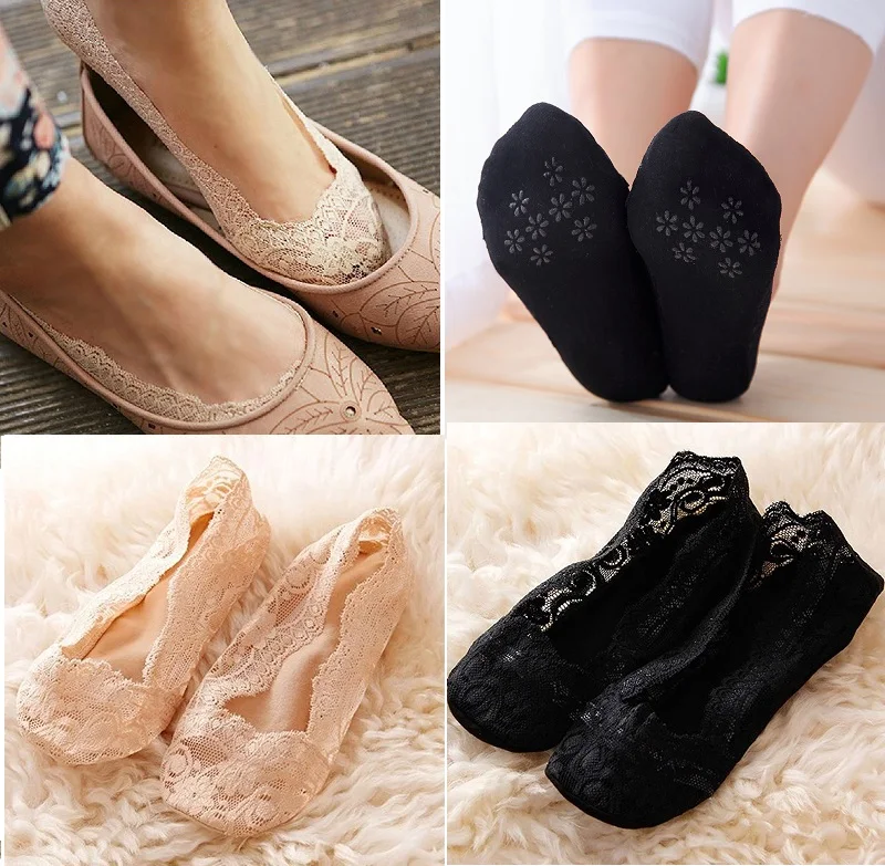 Women Socks Summer Spring Thin Non-slip Socks Female Ladies No Show Socks Breathable Short Ankle Invisible Boat Socks Slipper