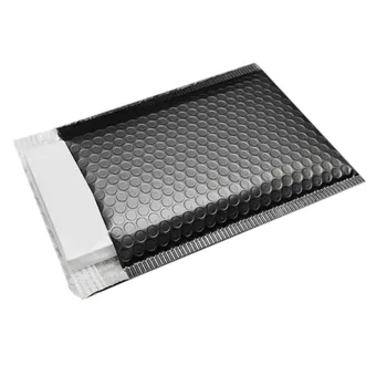 

40Pcs Bubble Postage Shipping Bags Envelopes Package Birthdays Bright Surface Gifts Bag 15X13Cm+4Cm (Black)