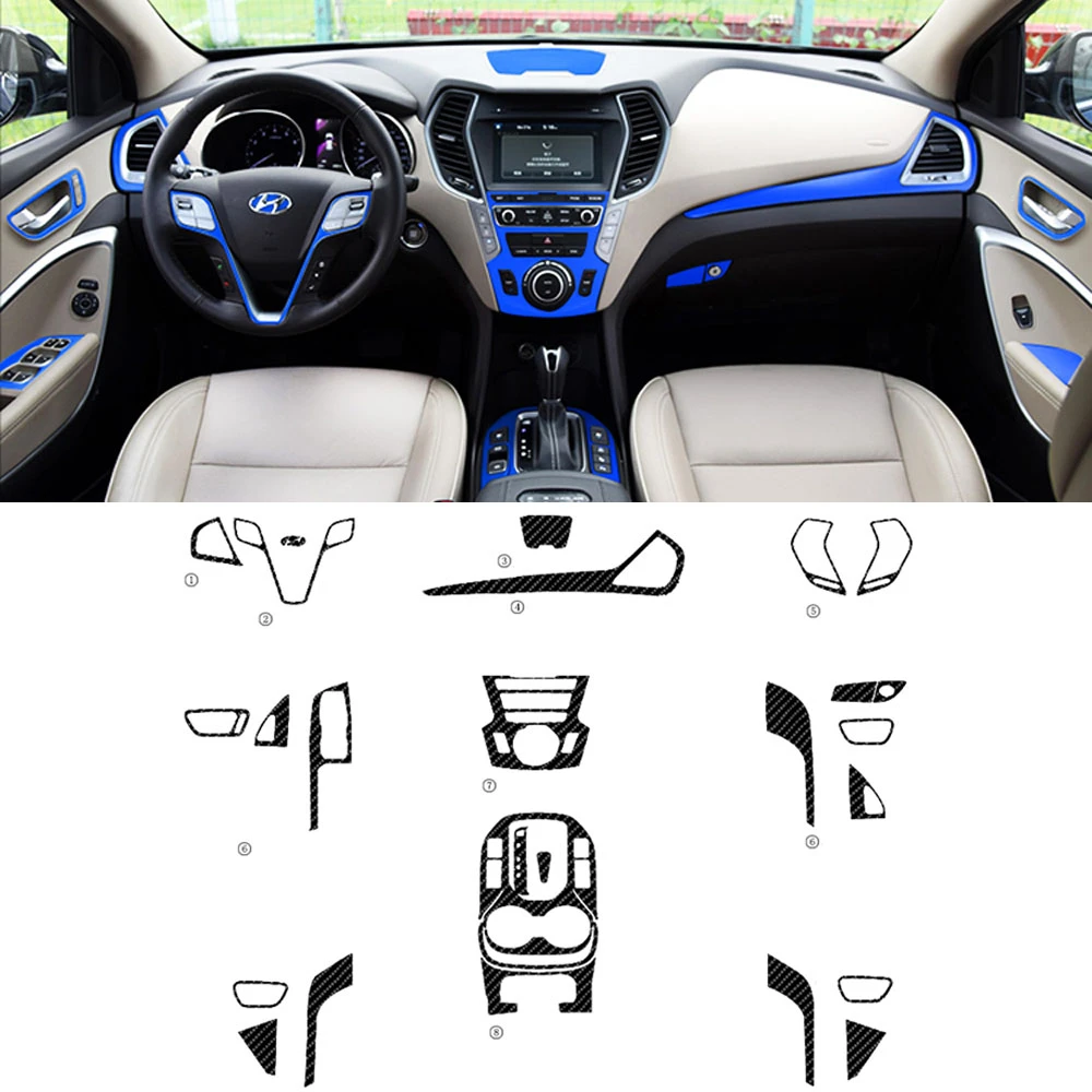 3D Carbon Fiber Design Car Interior Center Console Color Change Molding  Sticker Decals For Hyundai Santa Fe IX45|Automotive Interior Stickers| -  AliExpress