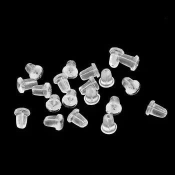 

Wholesale 200Pcs/lot Stud Earring Backs Simple Clear Rubber Stoppers Silicone Round Ear Plugging Blocked For DIY Jewelry Making