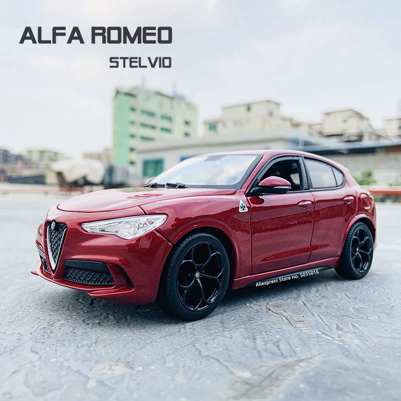 Модель автомобиля Bburago 1:24 Alfa Romeo STELVIO SUV из сплава декоративная коллекция игрушечные инструменты